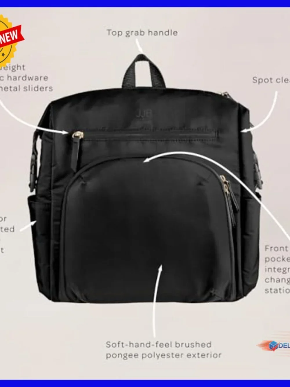 Large Capacity Diaper Bag Backpack with Changing Pad, 11 Pockets, Machine
